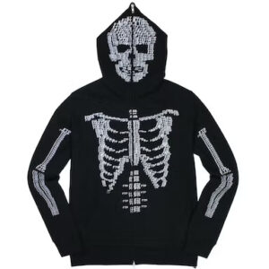 FTP Skeleton Full Zip Hoodie Black