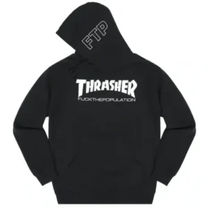 FTP Thrasher Logo Pullover Hoodie Black