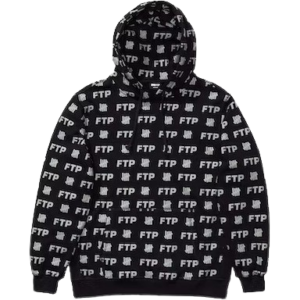 FTP x Undefeated All Over Hoodie Black